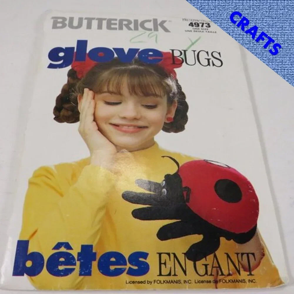 Butterick 4973 Sewing Pattern  Ladybug Hand puppet UNCUT